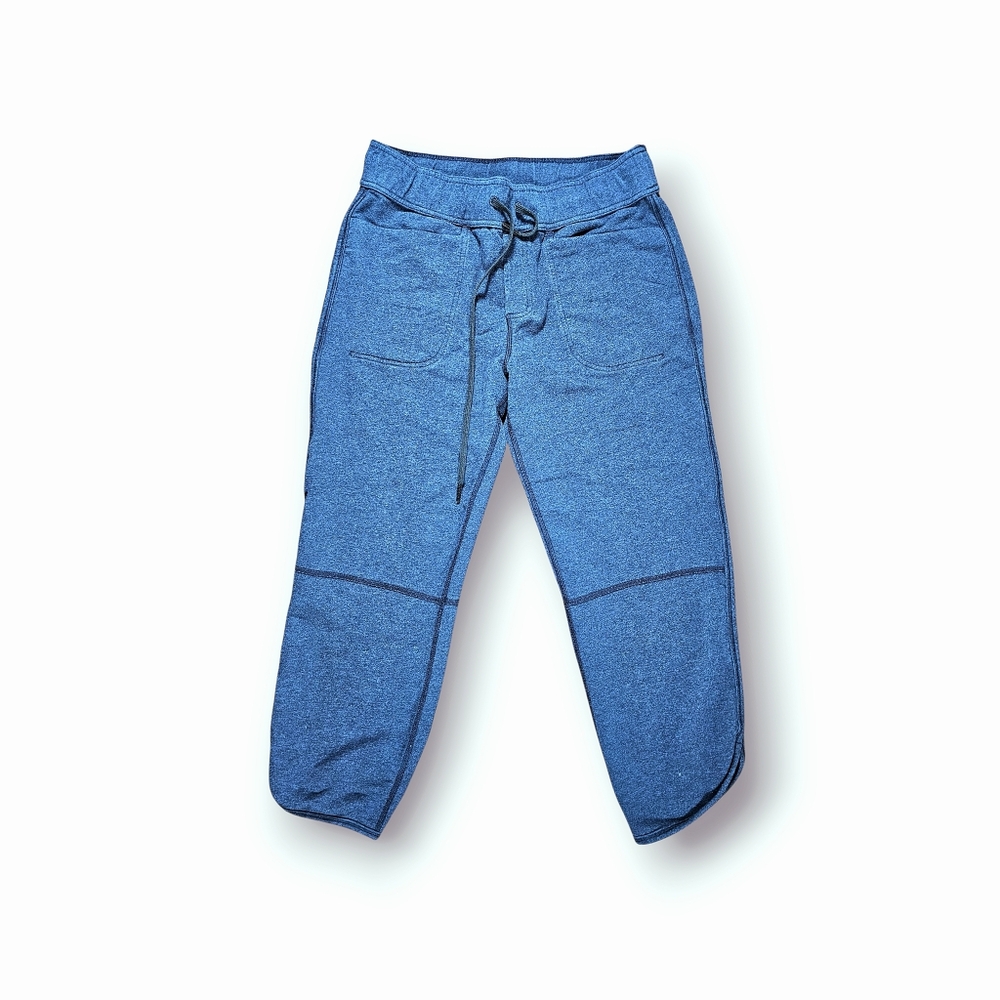 Lululemon Gray‎ Blue Capri Cotton Pockets Jogger Pants Sz 8